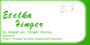 etelka hinger business card